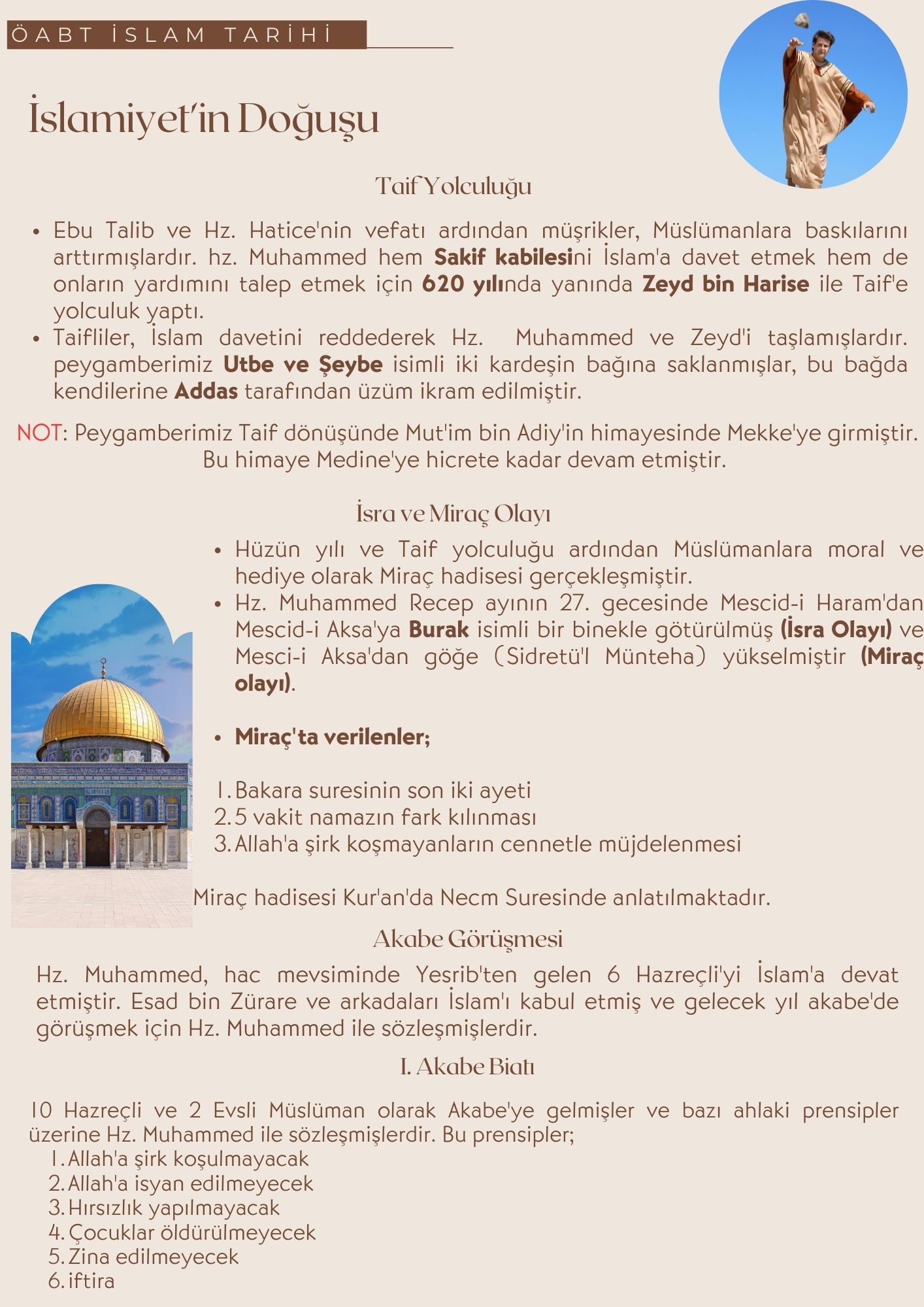 11 İslam Tarihi Ders Notları "Müşriklerle Mücadele" "Habeşistana Hicret" "Akabe Görüşmeleri"