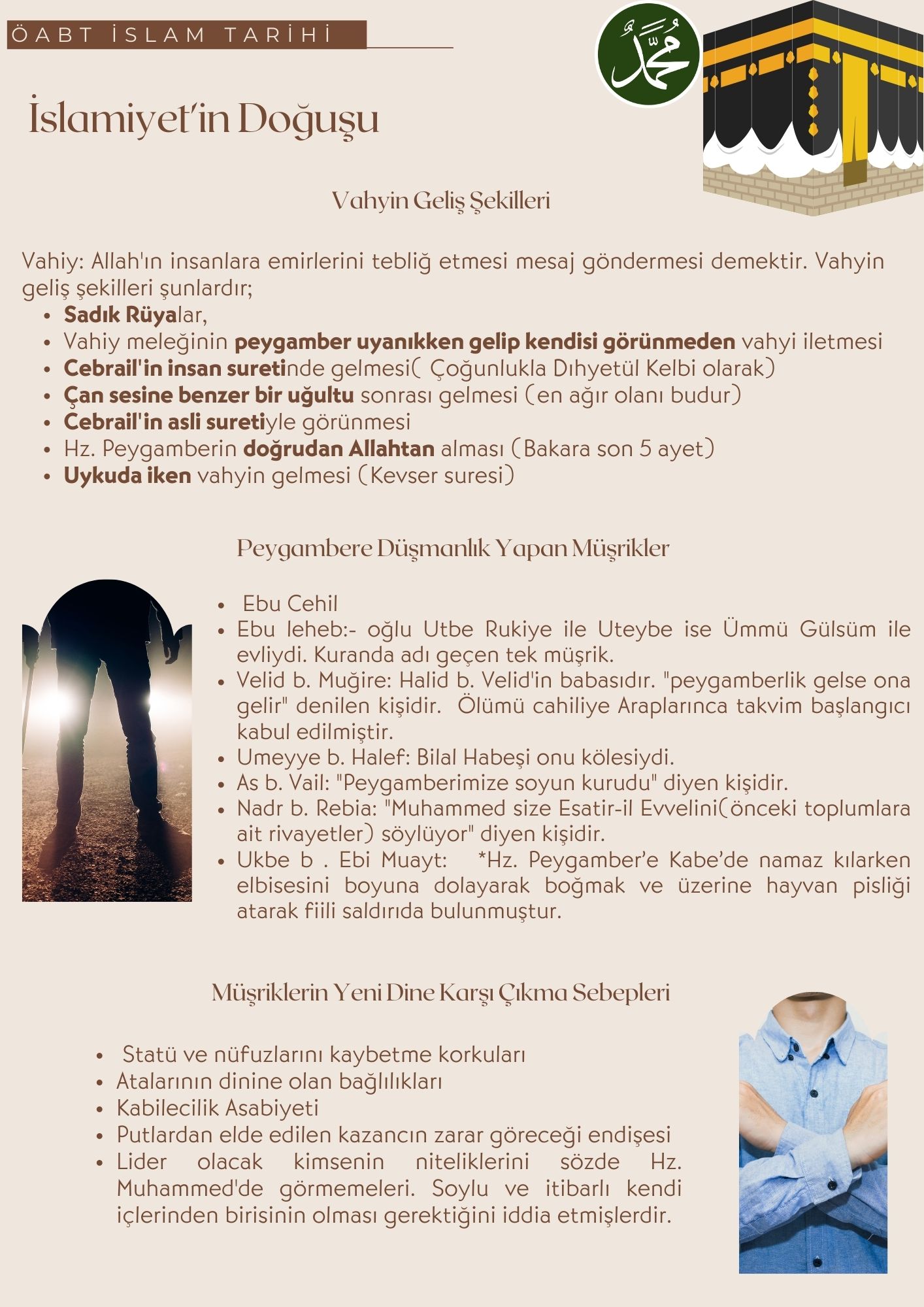 9-2 İslam Tarihi Ders Notları "Müşriklerle Mücadele" "Habeşistana Hicret" "Akabe Görüşmeleri"