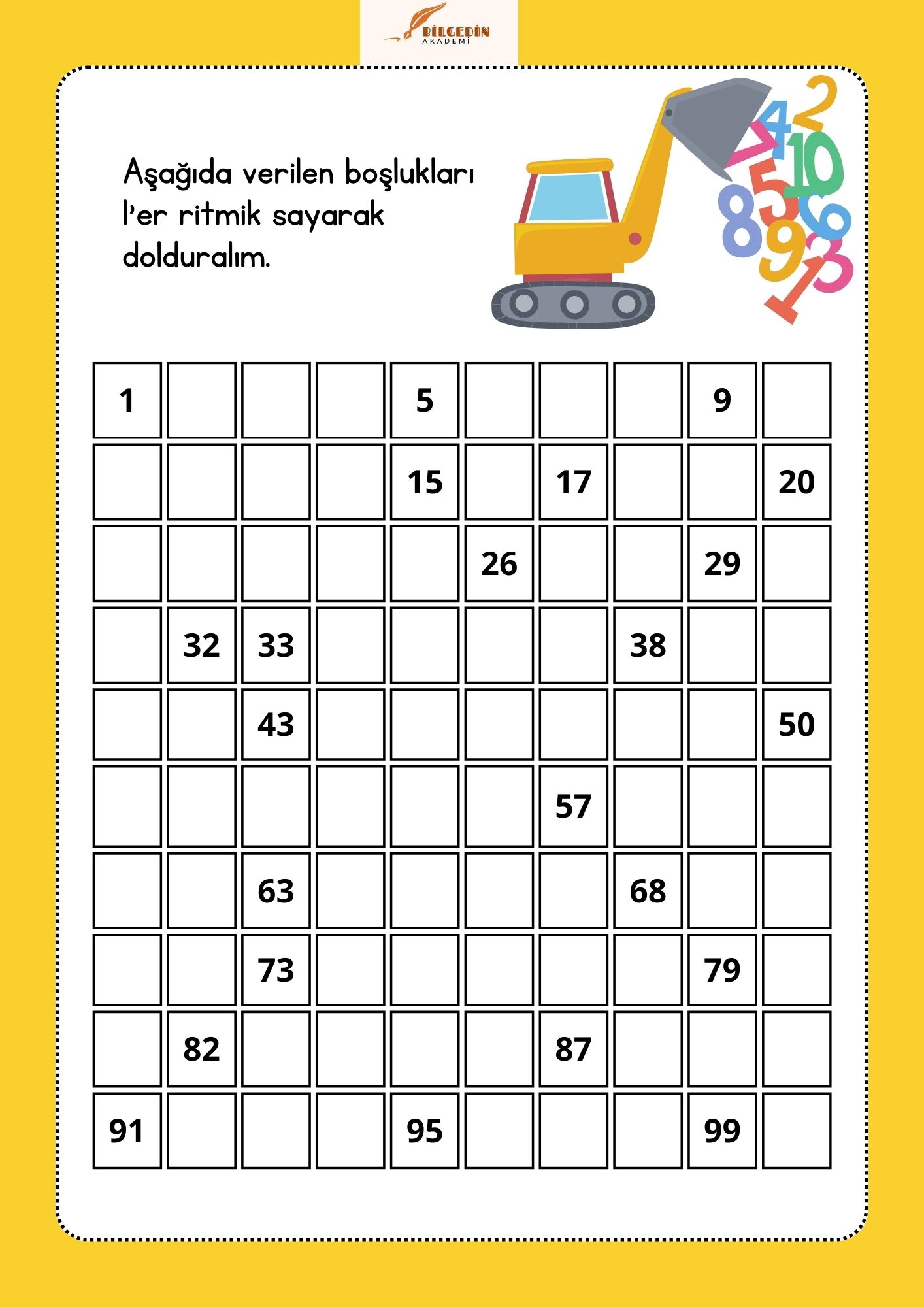 29 İlkokul Ritmik Sayma Çalışması