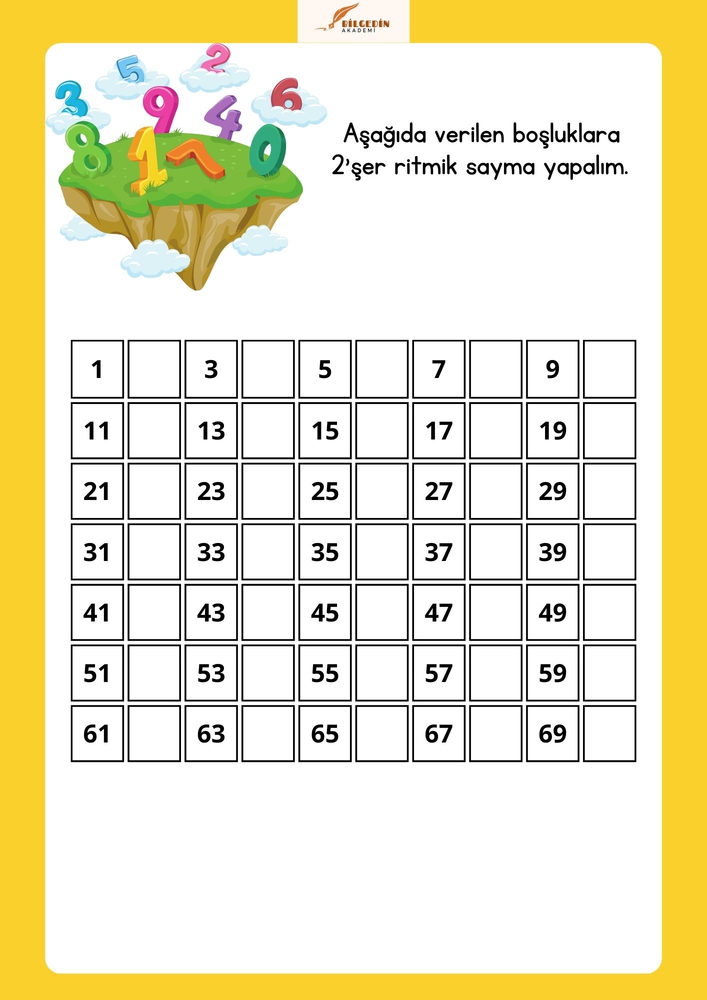 30 İlkokul Ritmik Sayma Çalışması